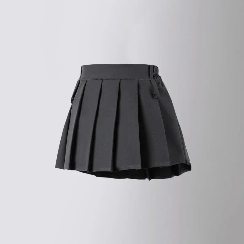 Girls Skirts Autumn Retro Gray High Waist A-line Kilt 3 To 1