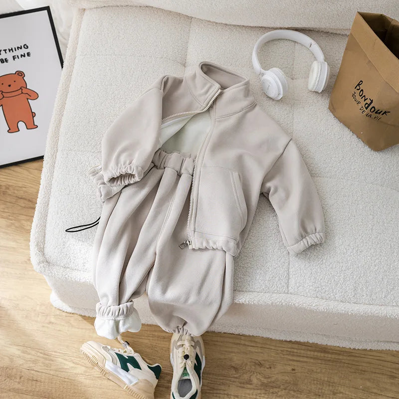 IYEAL Children's Baby Clothing Sets Winter Fleece Casual 2 P