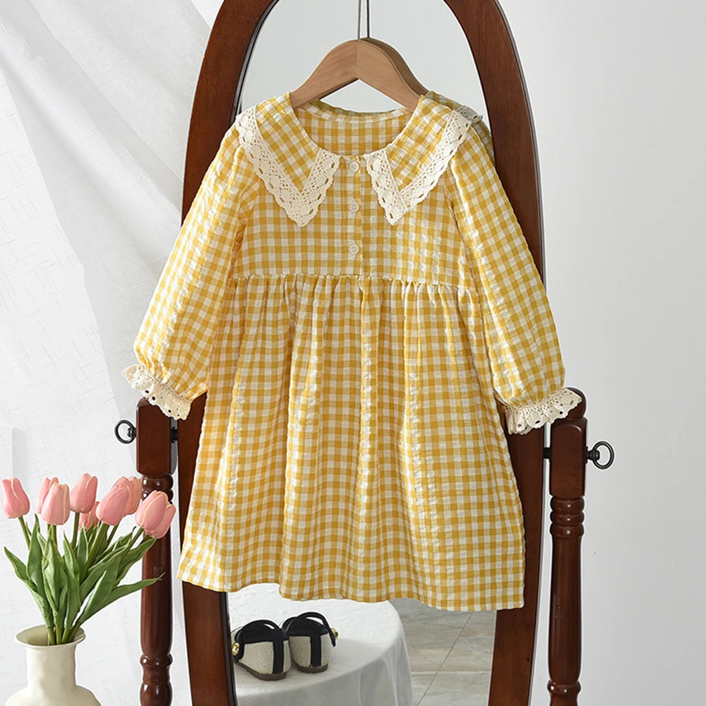 Flower Print Long Sleeve Princess Dress