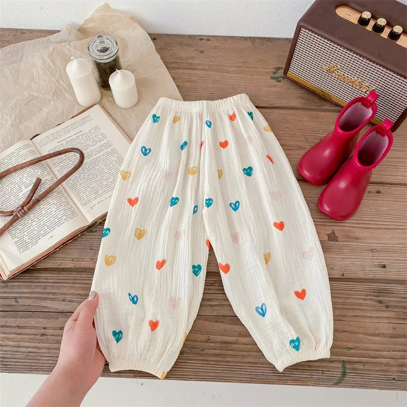 Spring Summer Mosquito Proof Pants For Boys Girls Full Print