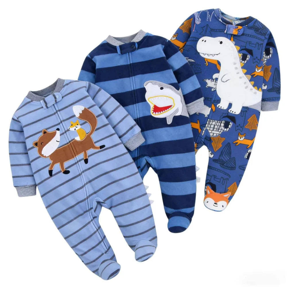 Cosy Animal Fleece Romper | Newborn–12 Months
