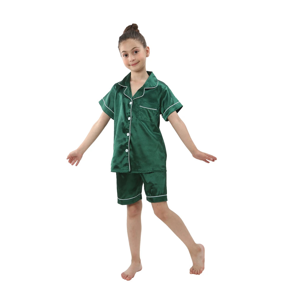 Silk Satin Pyjama Set for Kids | Ages 2-13