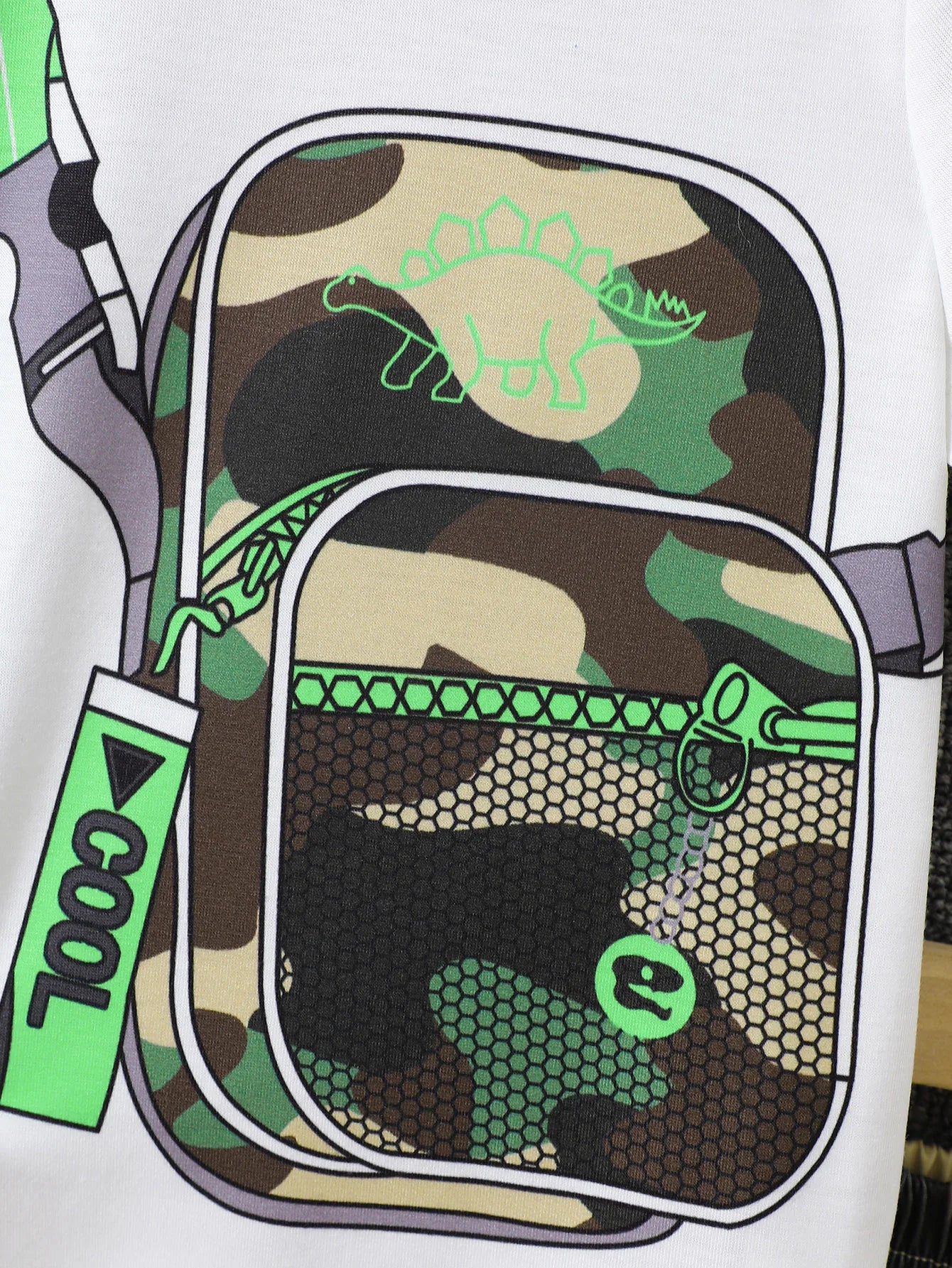 Boys Summer Clothing Set 2Pcs Breathable Fake Bag Print Shor