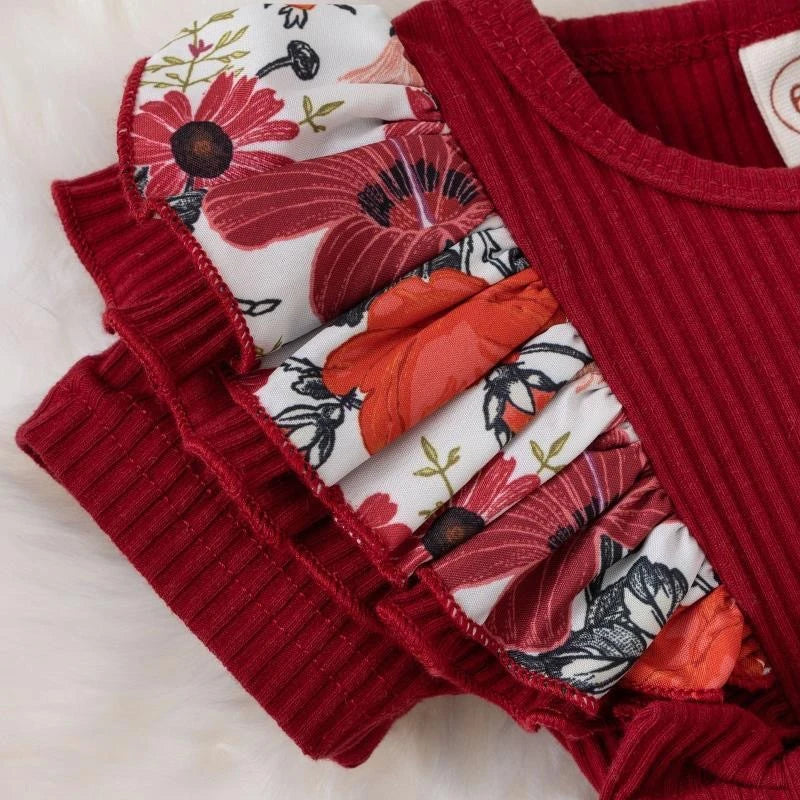 Summer Baby Girl Dress With Bowknot Striped Jumpsuit Cotton