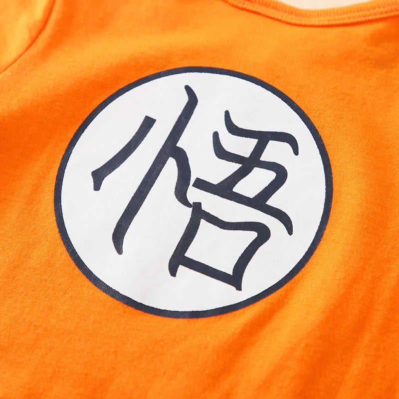 Anime-Style Baby Romper in Soft Orange Cotton