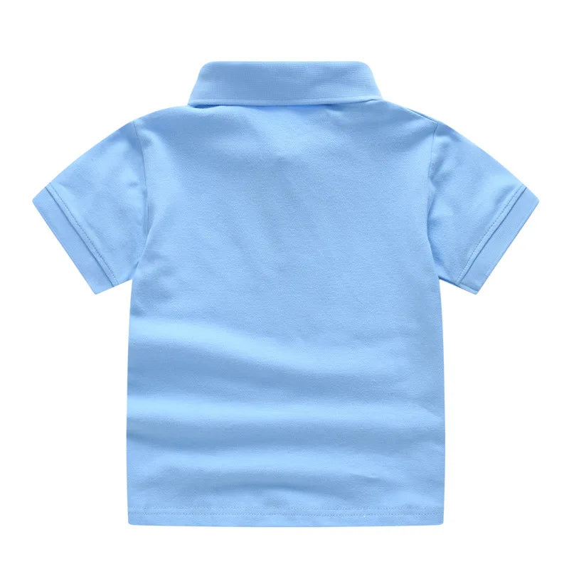 Solid Color Boys Girls Summer T-shirts Quality Uniform Polo