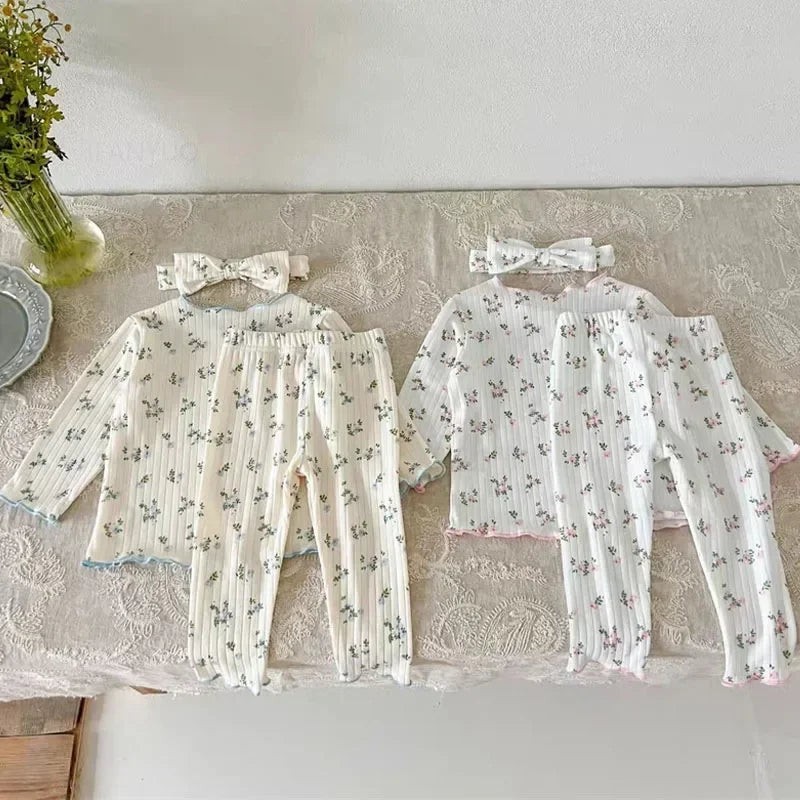 Floral Lace Pyjama Set | Girls Long Sleeve Sleepwear