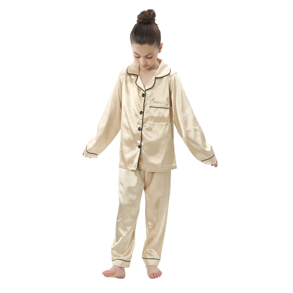 Silk Satin Pyjama Set for Kids | Ages 2-13