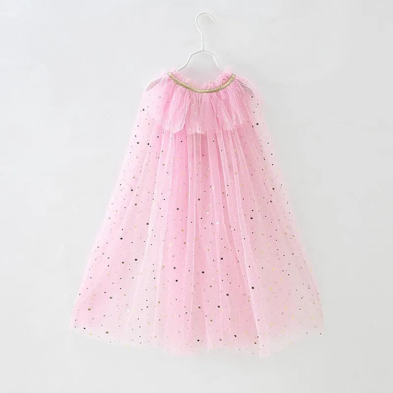 Girl Costume Children Elegant Dress Cape Kids Christmas Hall