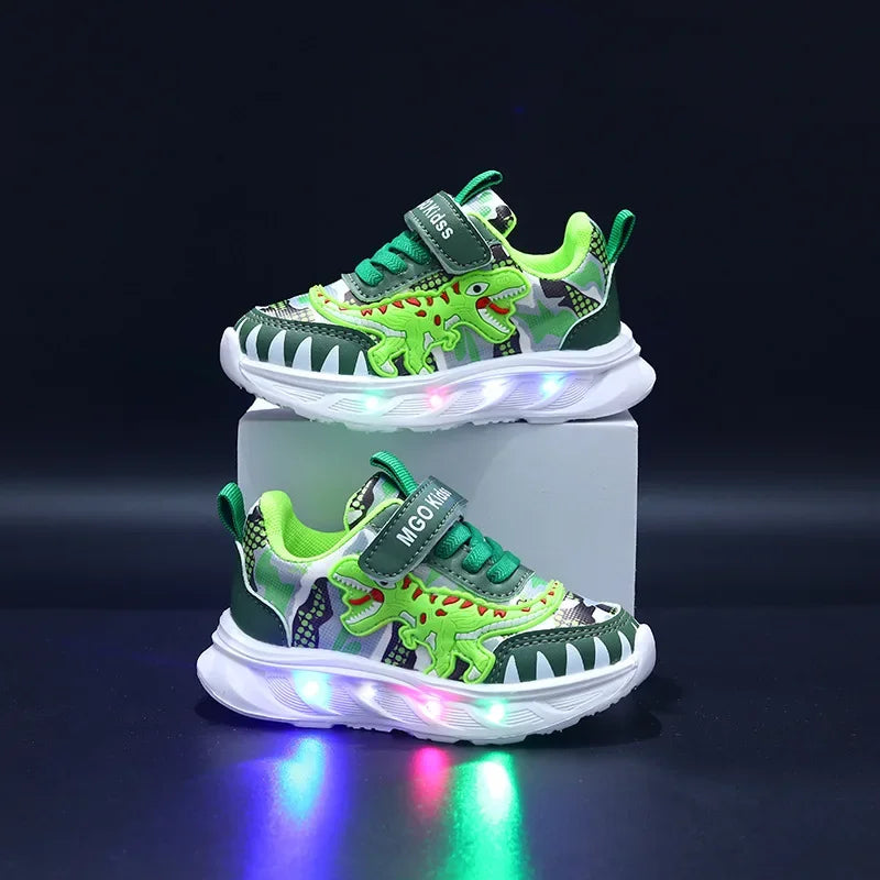 Dinosaur LED Light-Up Trainers | Kids Shoes 2-6Y