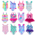 Girls Swimsuit One-Piece Mermaid Fish Scale Unicorn Children