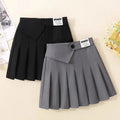 Teenage Girls Pleated Skirt Casual Grey School Skirt for Kid