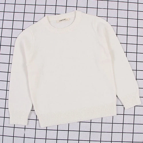2025 New Autumn Baby Boys Girls Pure Color Sweaters 1-8Yrs K