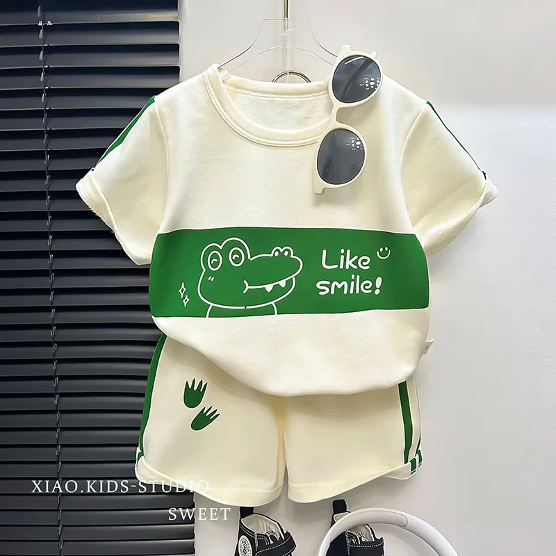 Striped T-Shirt & Shorts Set for Boys