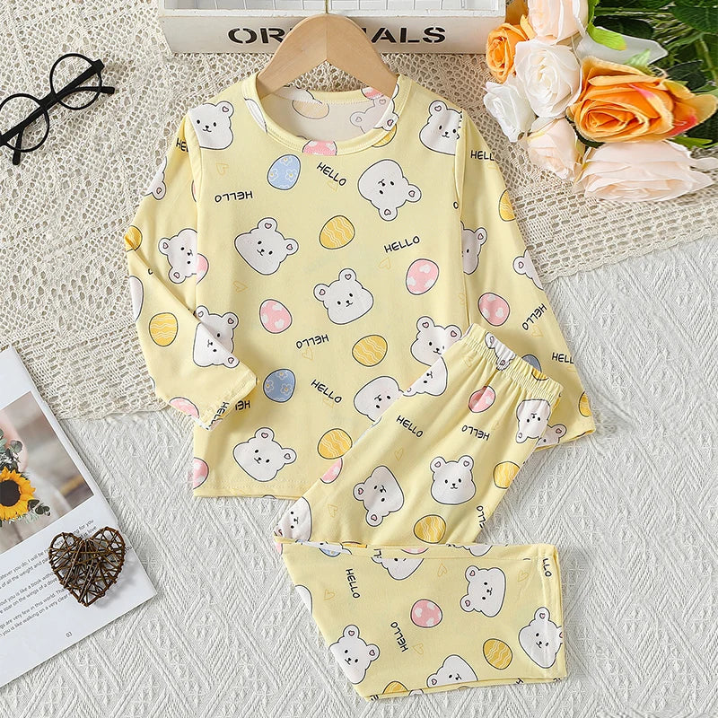 Kids' Printed Pyjama Set | Cute Animal Designs