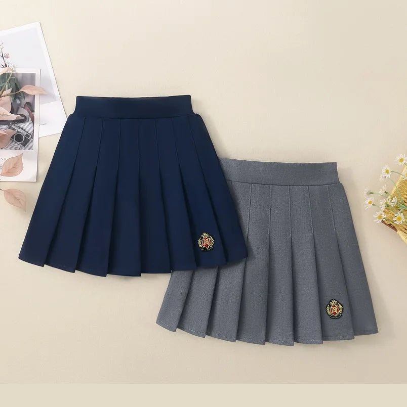 Gray A-Line Skirt School Uniform Style JK Pleated High Waist