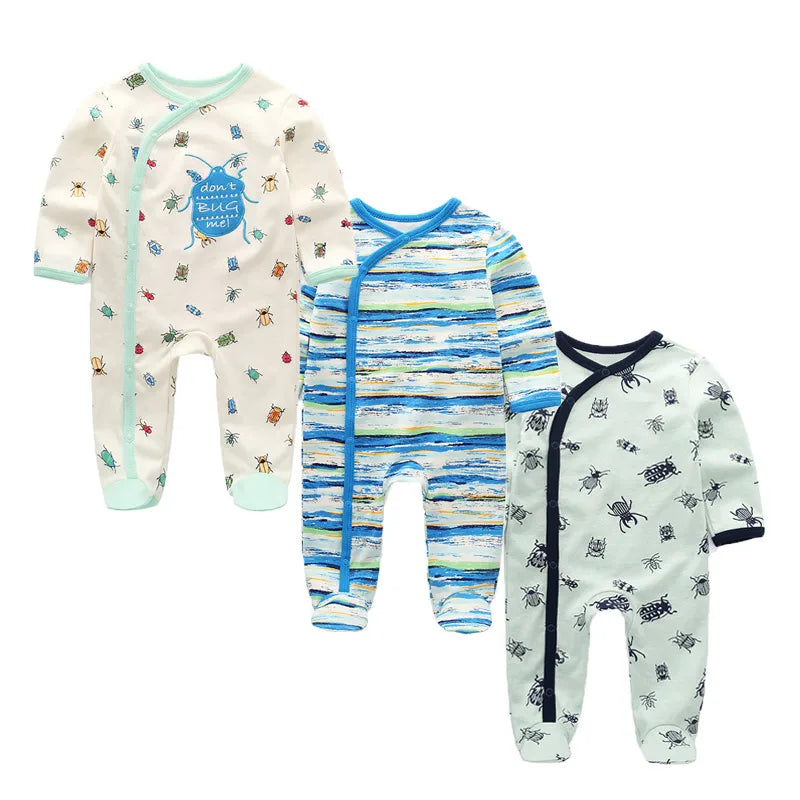 Kiddiezoom 3 Pcs/Lot Autumn Winter Unisex Cartoon Long Sleev