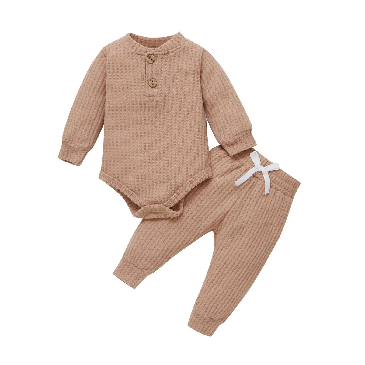 Infant Newborn Baby Girl Boy Spring Autumn Ribbed/Plaid Soli
