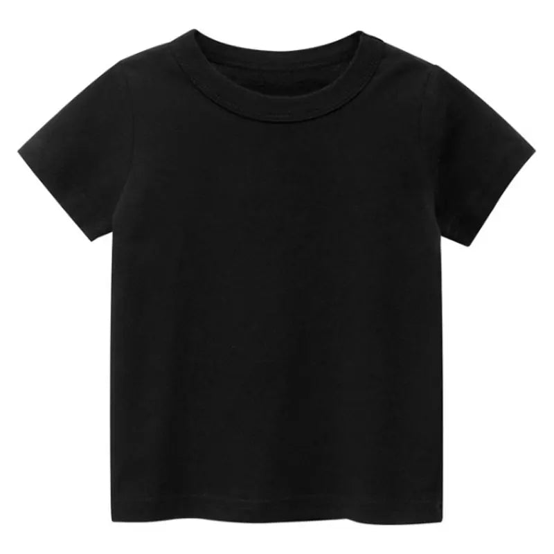 Kids Solid T Shirt Tops for Child Boys Girls Baby Toddler Bl