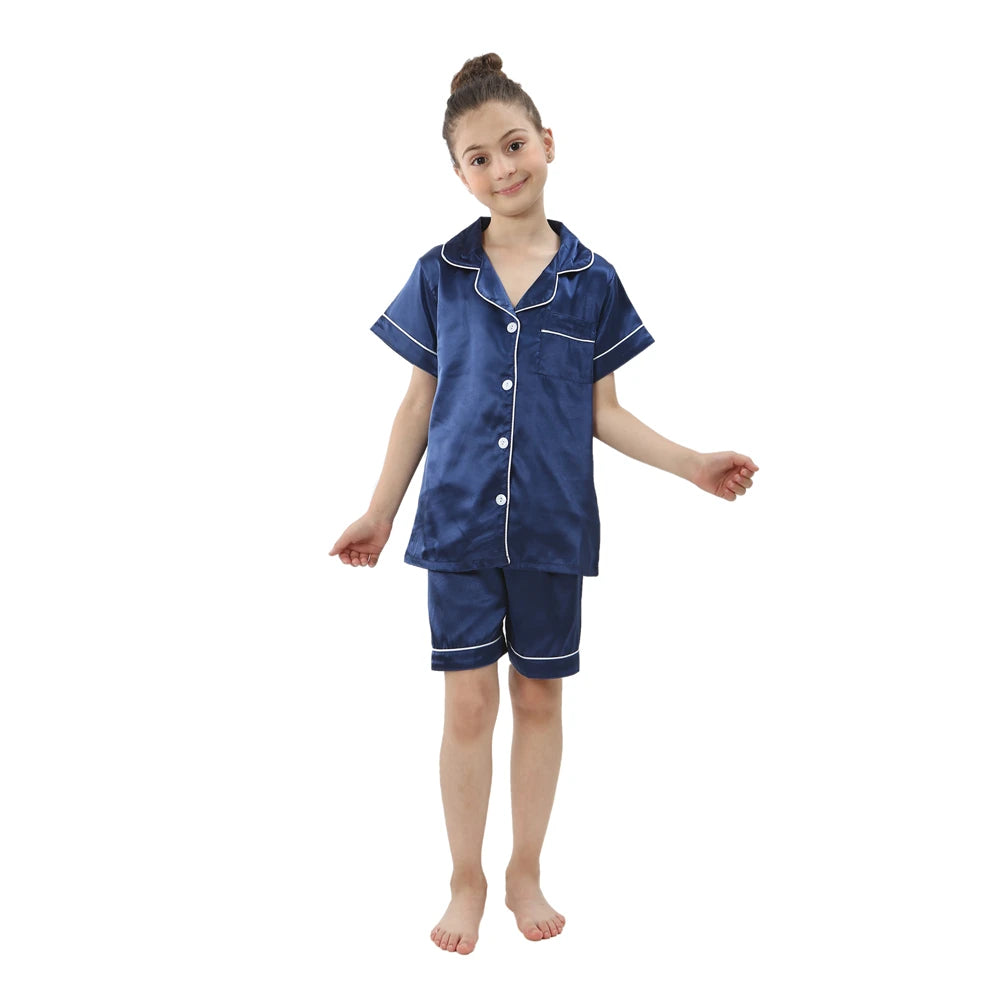 Silk Satin Pyjama Set for Kids | Ages 2-13
