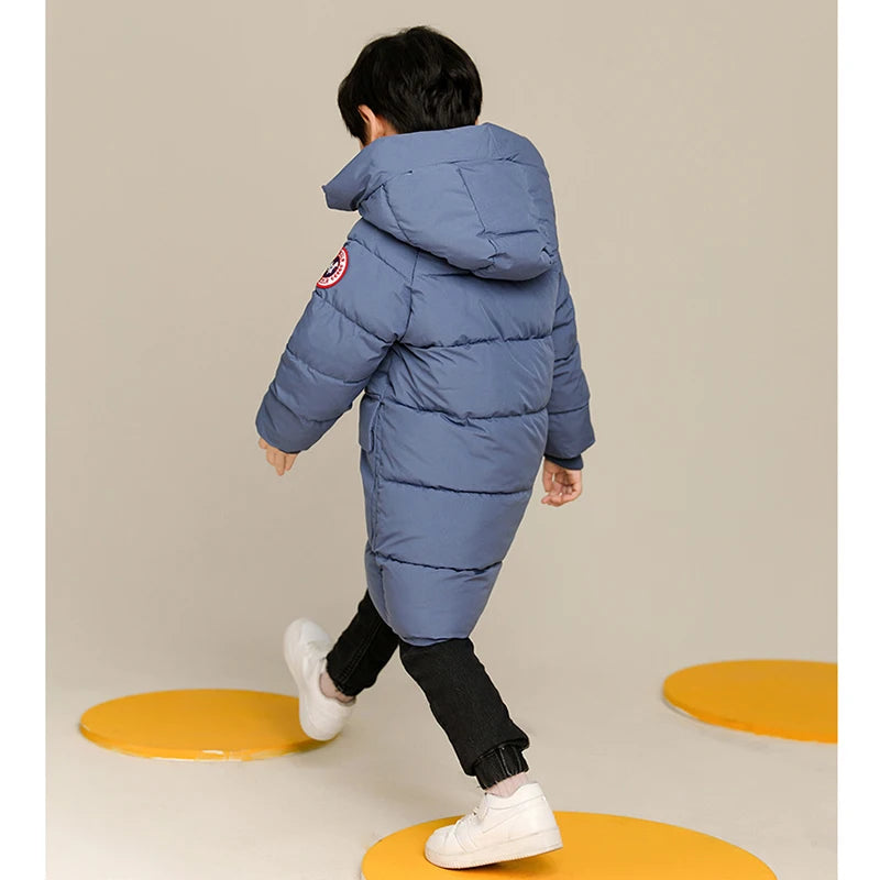 Boys Hooded Winter Coat | Warm Long-Length Jacket