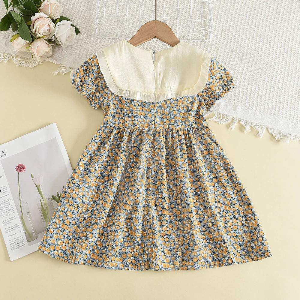 Sunny Floral Bow Dress – Yellow