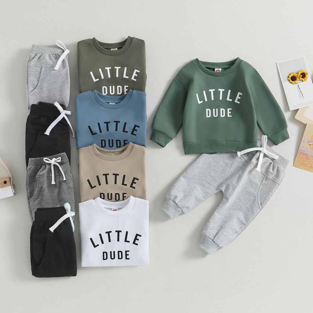 Letter Print Sweatshirt & Joggers Set