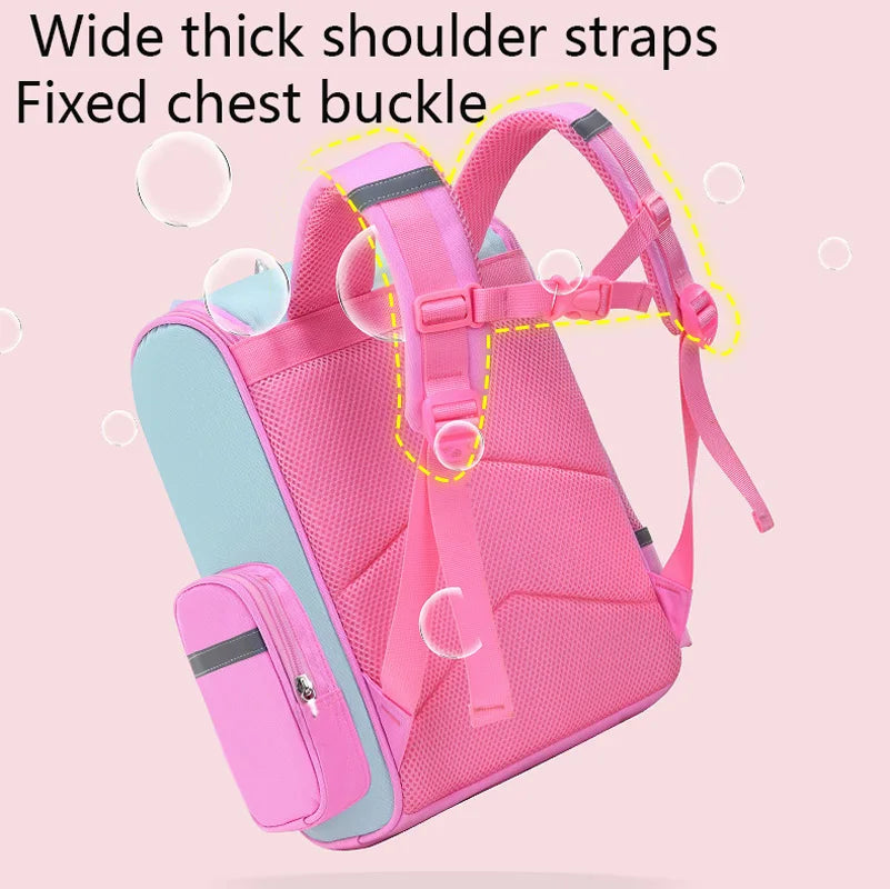 Kid Backpack for Girl Unicorn Children Bookbag Rainbow Eyes