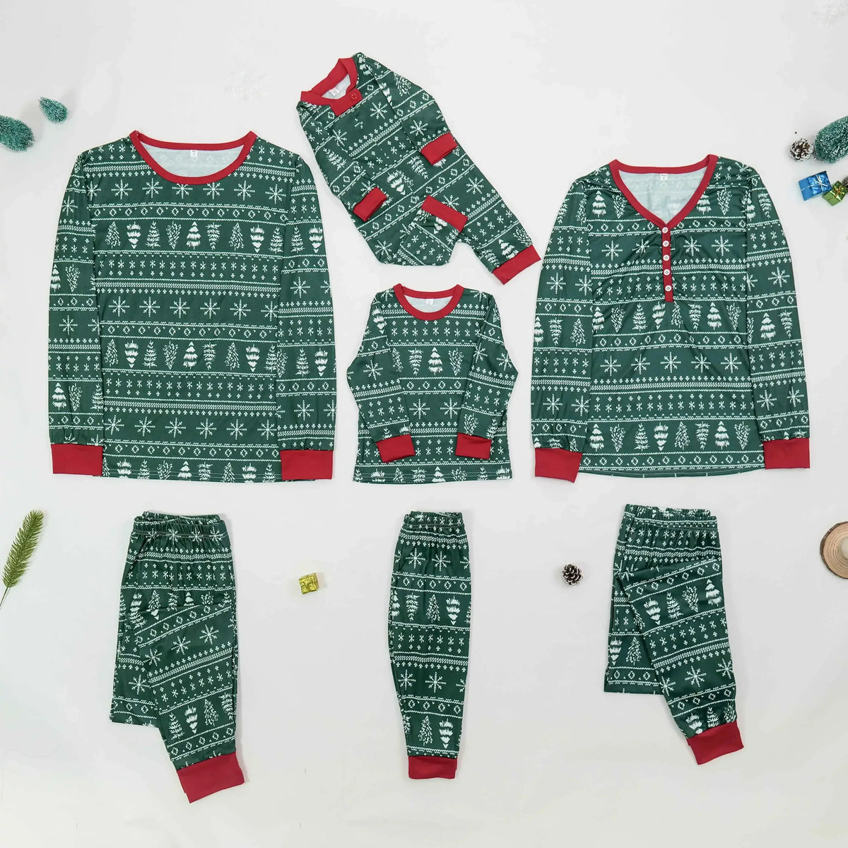 Women Men Boys Girls Christmas Pajamas Set All Over Print 2