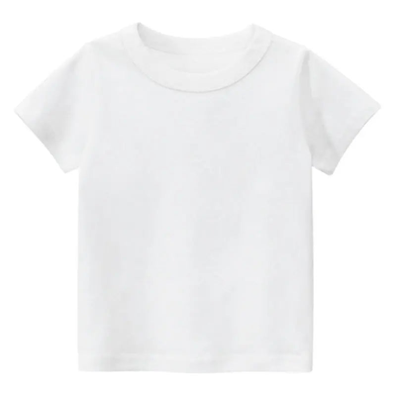 Kids Solid T Shirt Tops for Child Boys Girls Baby Toddler Bl