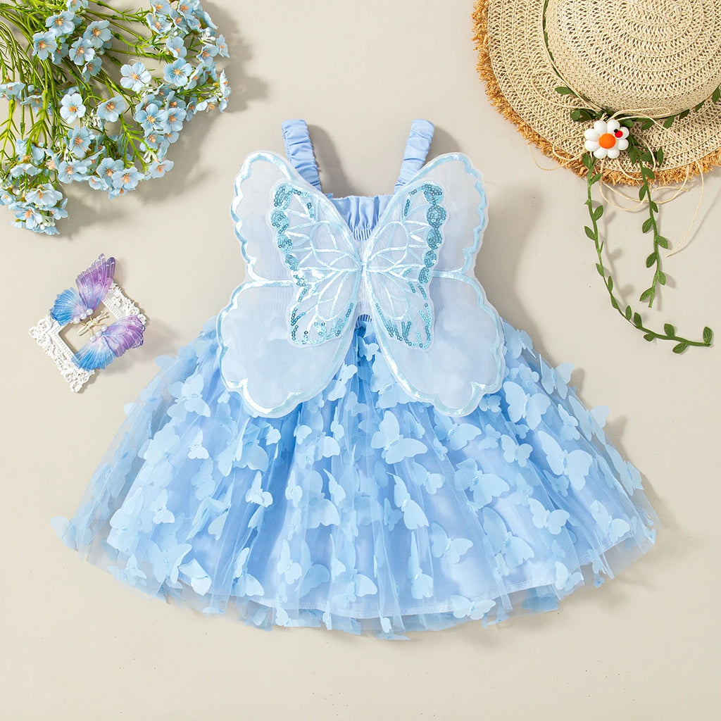 Butterfly Suspender Dress for Baby Girls