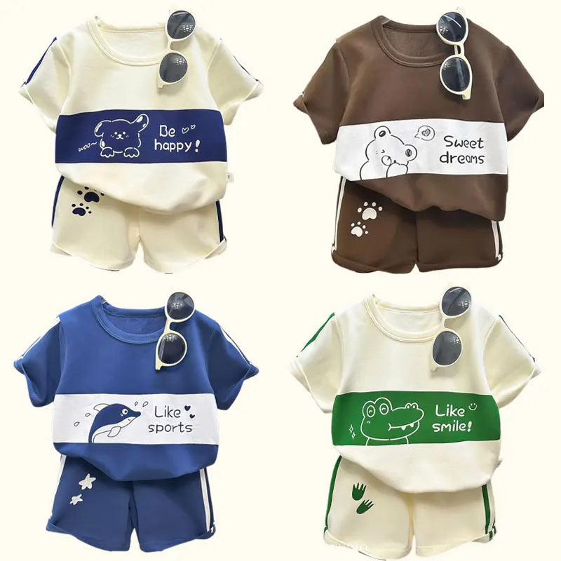 Striped T-Shirt & Shorts Set for Boys
