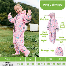 Load image into Gallery viewer, Camouflage Print Kids Raincoat With Visor Hood Reflective St