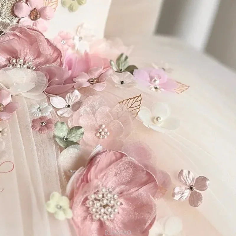 Wed Dress Summer Children Girls First Birthday Floral Prince