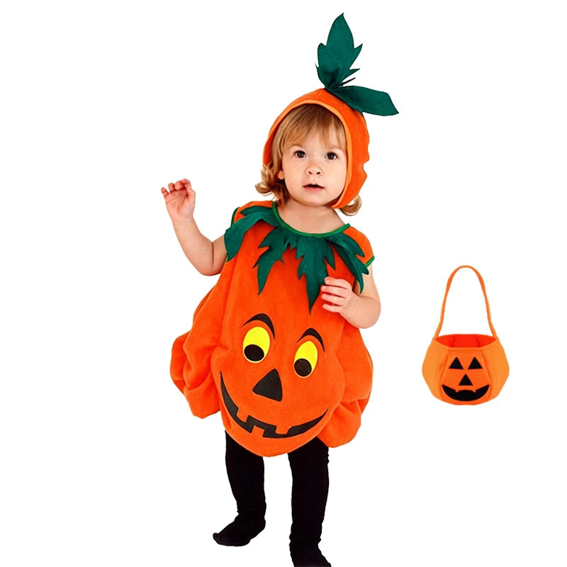 2026 Baby Girls Boys Children Jumpsuit Halloween Pumpkin Cos
