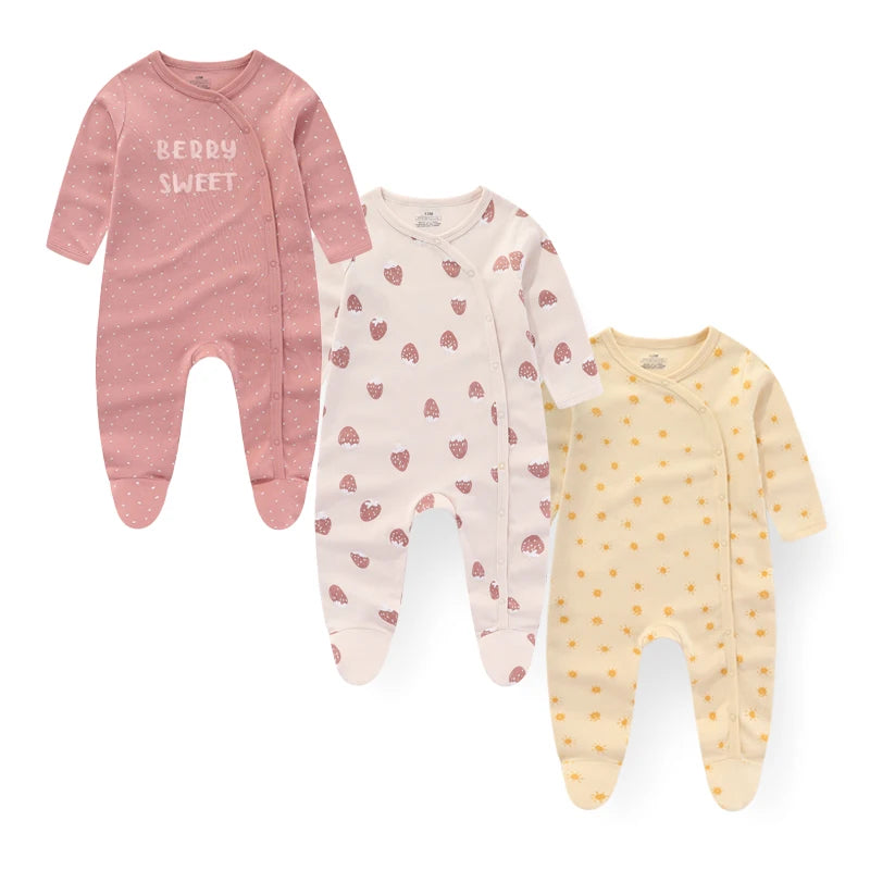 Kiddiezoom 3 Pcs/Lot Autumn Winter Unisex Cartoon Long Sleev