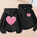 Heart Shape Coat Children Festival Gifts Zipper Style Hoodie