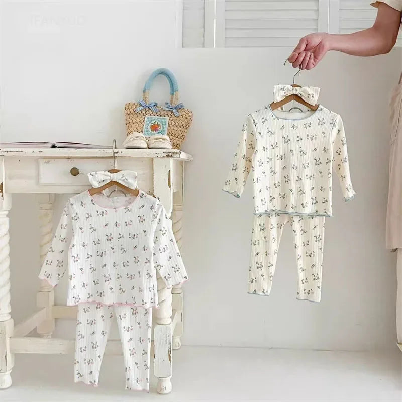 Floral Lace Pyjama Set | Girls Long Sleeve Sleepwear