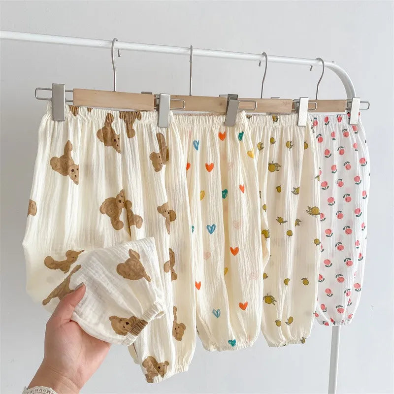 Spring Summer Mosquito Proof Pants For Boys Girls Full Print