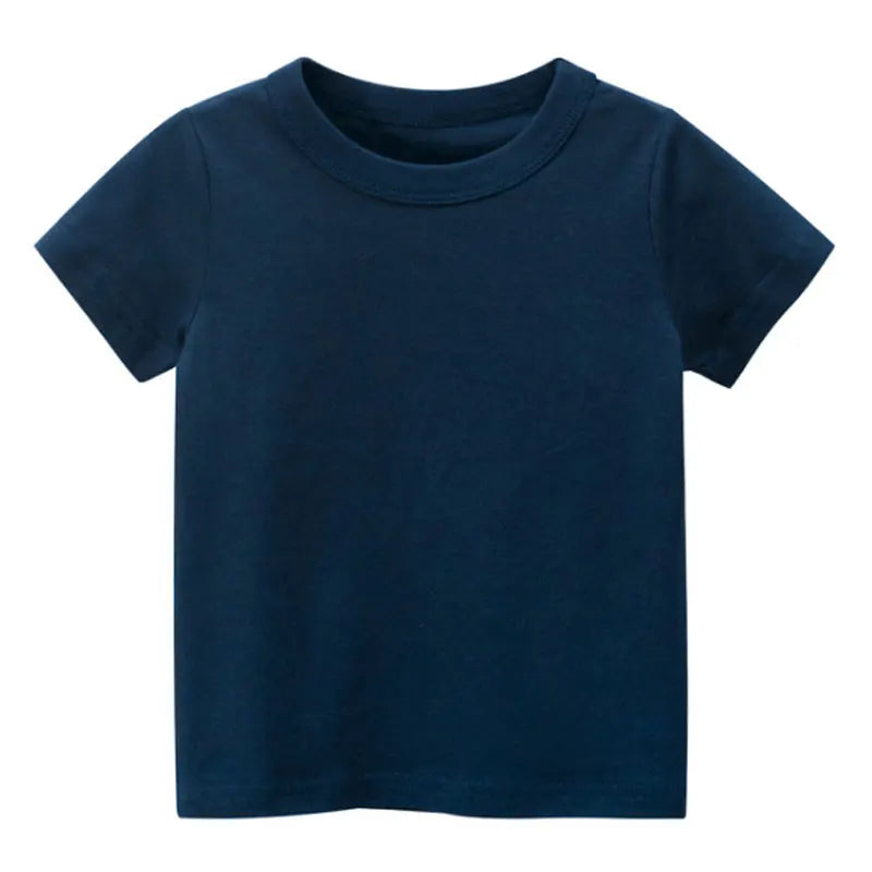 Kids Solid T Shirt Tops for Child Boys Girls Baby Toddler Bl
