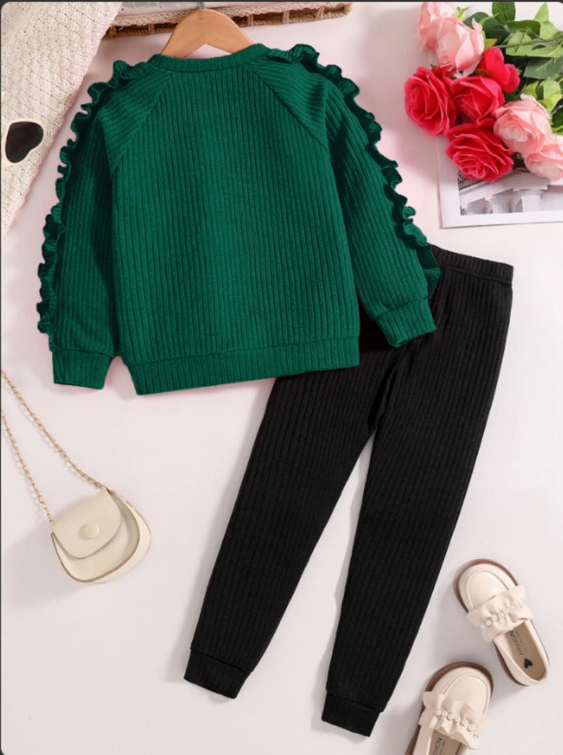 Spring and Autumn children fashion sports set girls sweater