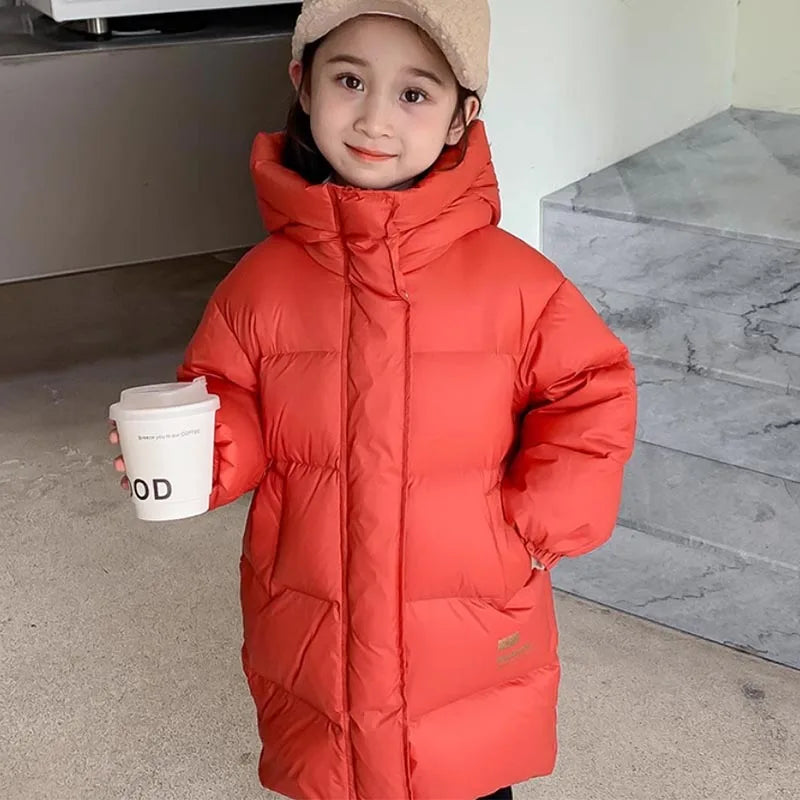 -30℃ Kids Winter Girls Padded Jackets Thick Warm Waterproof