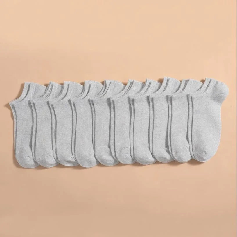 1/3/10Pairs Men's Ankle Socks Soft Breathable Stretchy Solid
