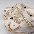 13PCS Summer Shoe Charms DIY Diamond Pearl Chain Gemstone De