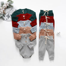 Load image into Gallery viewer, Infant Newborn Baby Girl Boy Spring Autumn Ribbed/Plaid Soli