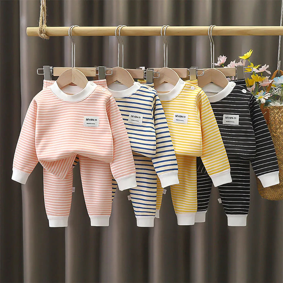 Striped Fleece Pyjama Set | Kids Autumn-Winter