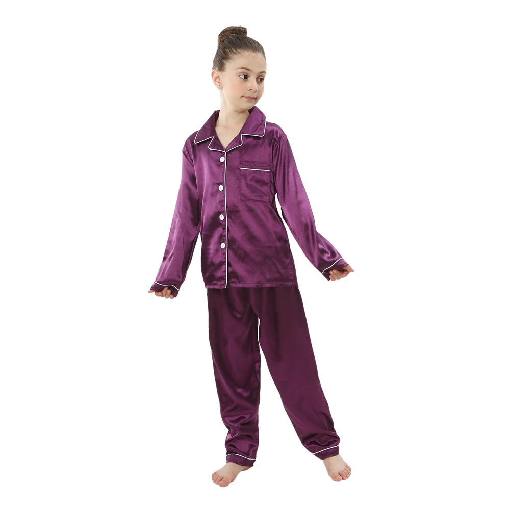 Silk Satin Pyjama Set for Kids | Ages 2-13