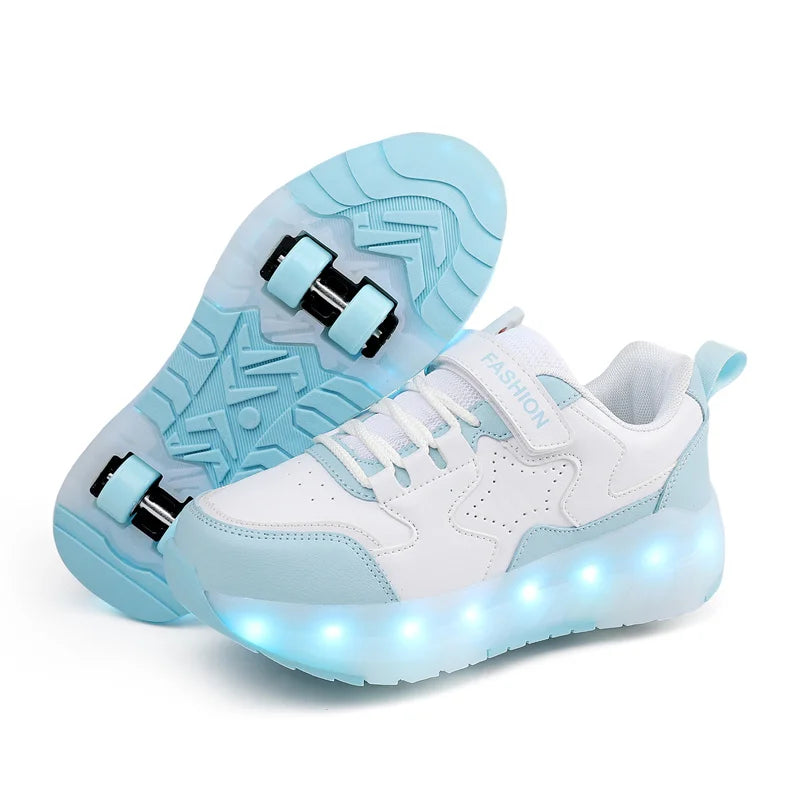 Kid Led Sneakers USB Charging Luminous Shoes Outdoor Sport R