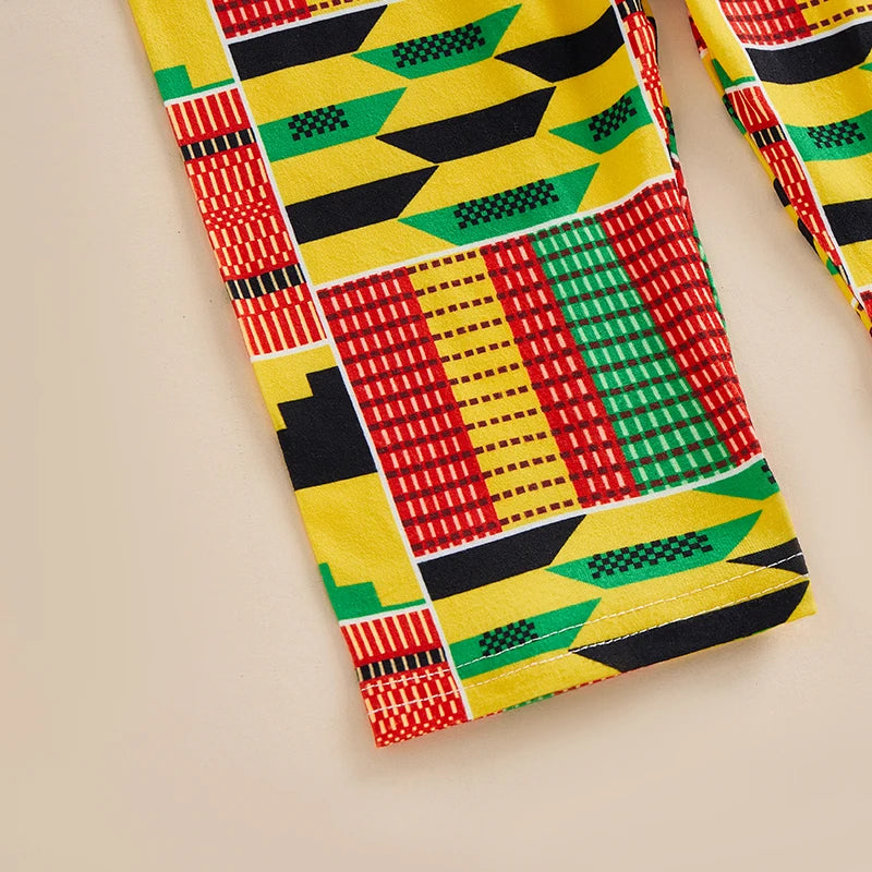 African Print Baby Romper & Trousers Set
