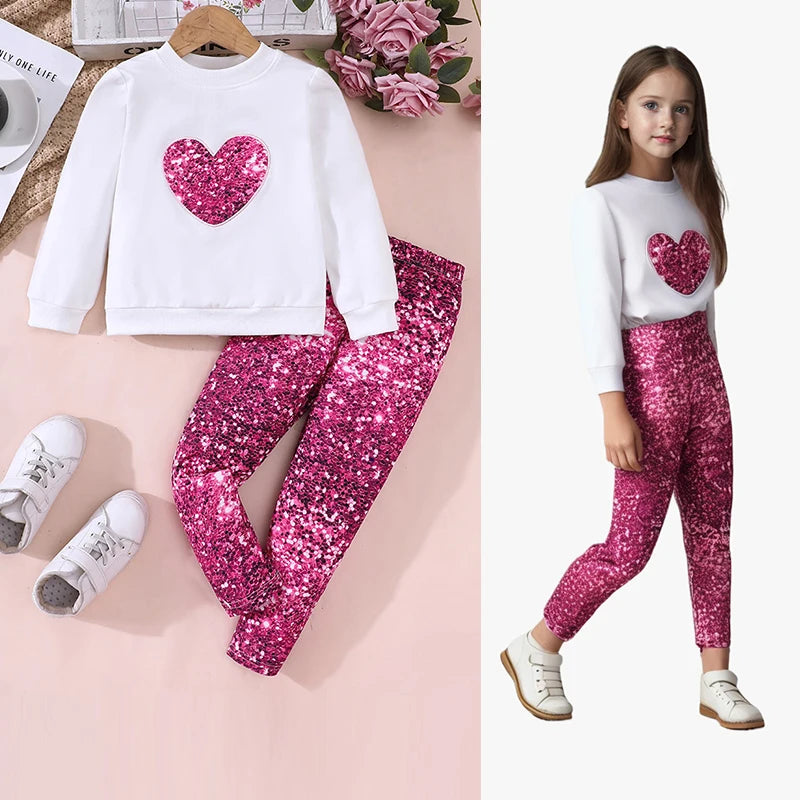 Girls Floral Top and Leggings Set front